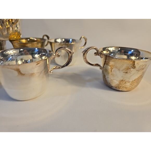 Lot Of 10 Oneida Silver Plate Punch Cups Du Maurier Pattern Vintage Drinkware - Picture 8 of 13